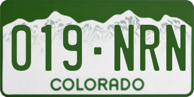 CO license plate 019NRN