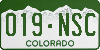 CO license plate 019NSC