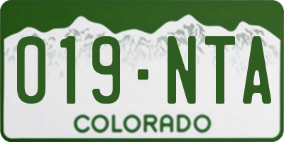 CO license plate 019NTA