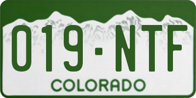 CO license plate 019NTF