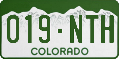 CO license plate 019NTH