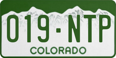 CO license plate 019NTP