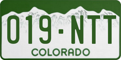 CO license plate 019NTT
