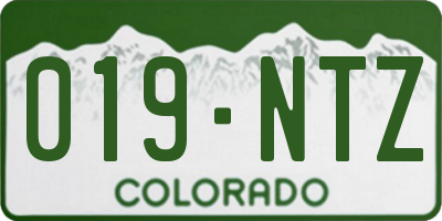 CO license plate 019NTZ