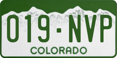 CO license plate 019NVP