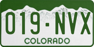 CO license plate 019NVX
