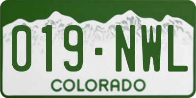CO license plate 019NWL