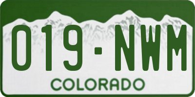 CO license plate 019NWM