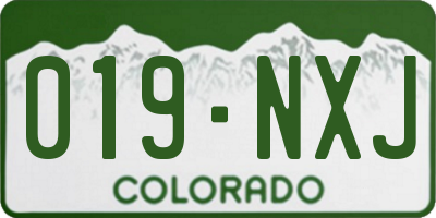CO license plate 019NXJ