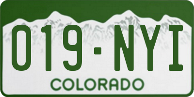 CO license plate 019NYI