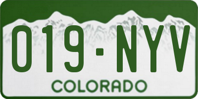 CO license plate 019NYV