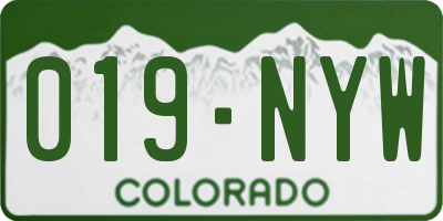 CO license plate 019NYW