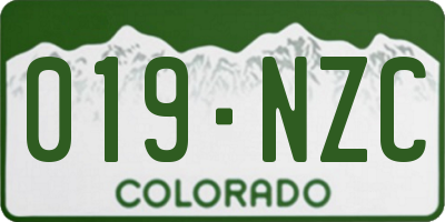CO license plate 019NZC