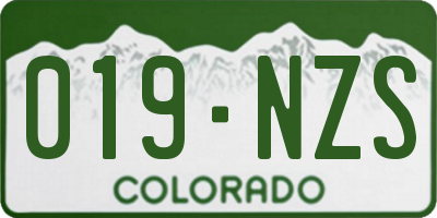 CO license plate 019NZS