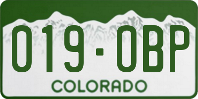 CO license plate 019OBP