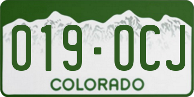 CO license plate 019OCJ