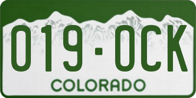 CO license plate 019OCK