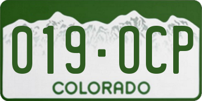 CO license plate 019OCP