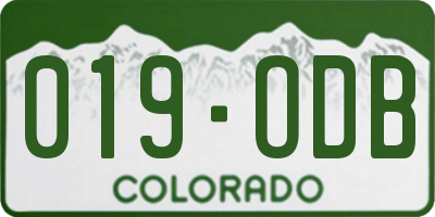 CO license plate 019ODB