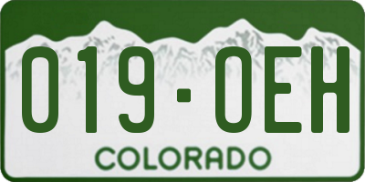 CO license plate 019OEH