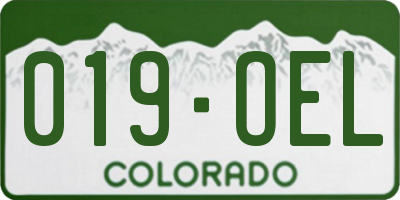 CO license plate 019OEL