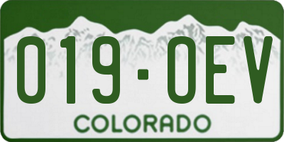 CO license plate 019OEV