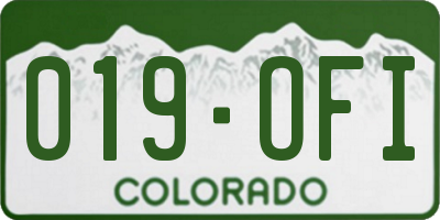 CO license plate 019OFI