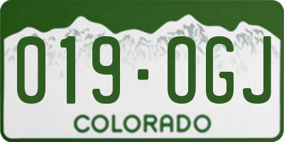 CO license plate 019OGJ