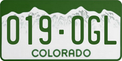 CO license plate 019OGL