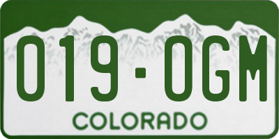 CO license plate 019OGM