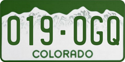 CO license plate 019OGQ