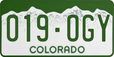 CO license plate 019OGY