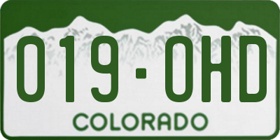 CO license plate 019OHD