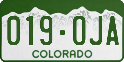 CO license plate 019OJA