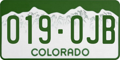 CO license plate 019OJB