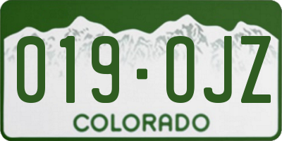 CO license plate 019OJZ