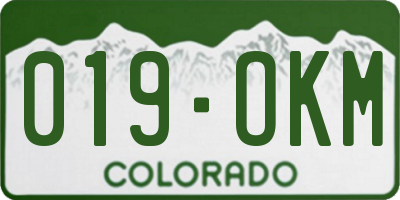 CO license plate 019OKM
