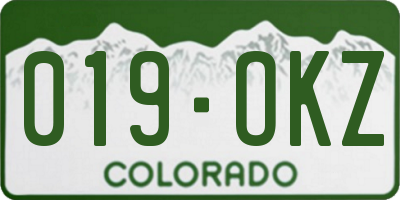 CO license plate 019OKZ