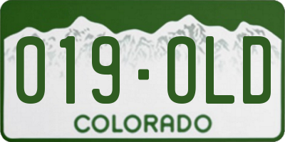 CO license plate 019OLD