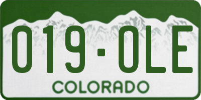 CO license plate 019OLE