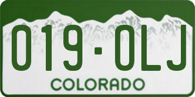 CO license plate 019OLJ