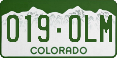 CO license plate 019OLM