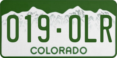 CO license plate 019OLR