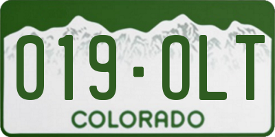 CO license plate 019OLT