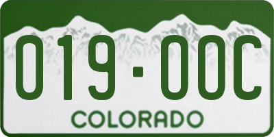 CO license plate 019OOC