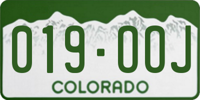 CO license plate 019OOJ