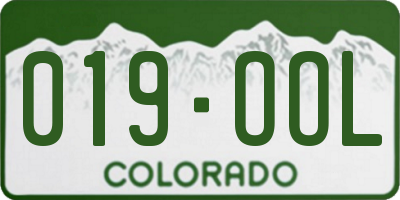 CO license plate 019OOL