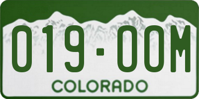 CO license plate 019OOM