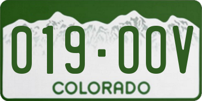 CO license plate 019OOV