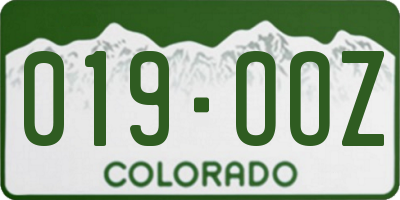 CO license plate 019OOZ